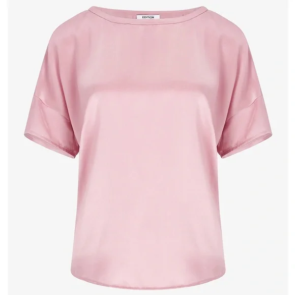 LAST ONE!! NWT $148 100% Silk 2-Piece Pajamas Short Pants/Short Sleeves Pink S - Picture 3 of 11